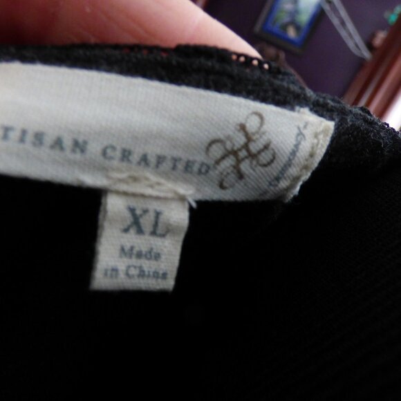 ARTISAN CRAFTED GOTH 80'S STYLE DOLMAN SLEEVE ASYMMETRICAL LACE TOP SHIRT XL - Picture 6 of 6